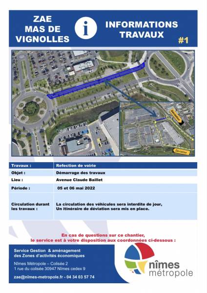 Nouveau plan d'accès vers Géant Casino pour le 5 et 6 mai 2022