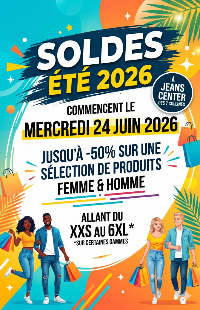 Les soldes d'été arrivent chez Jeans Center aux 7 Collines
