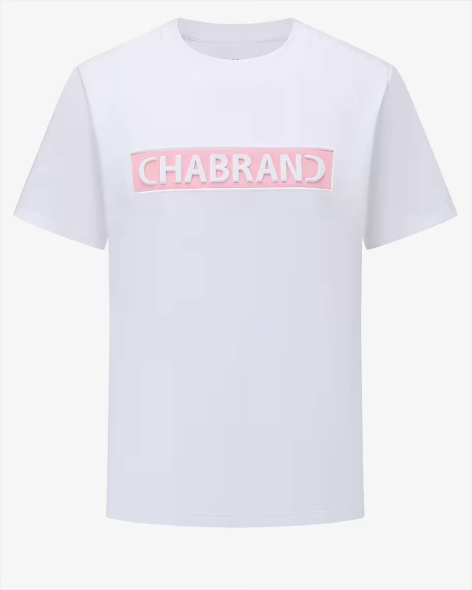 T-shirt rose logo encadré - Chabrand
