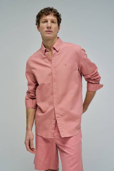 Chemise rose en lin homme - Salsa Jeans