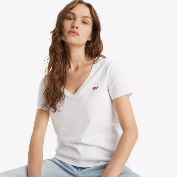 T-shirt col V - White - Levi's